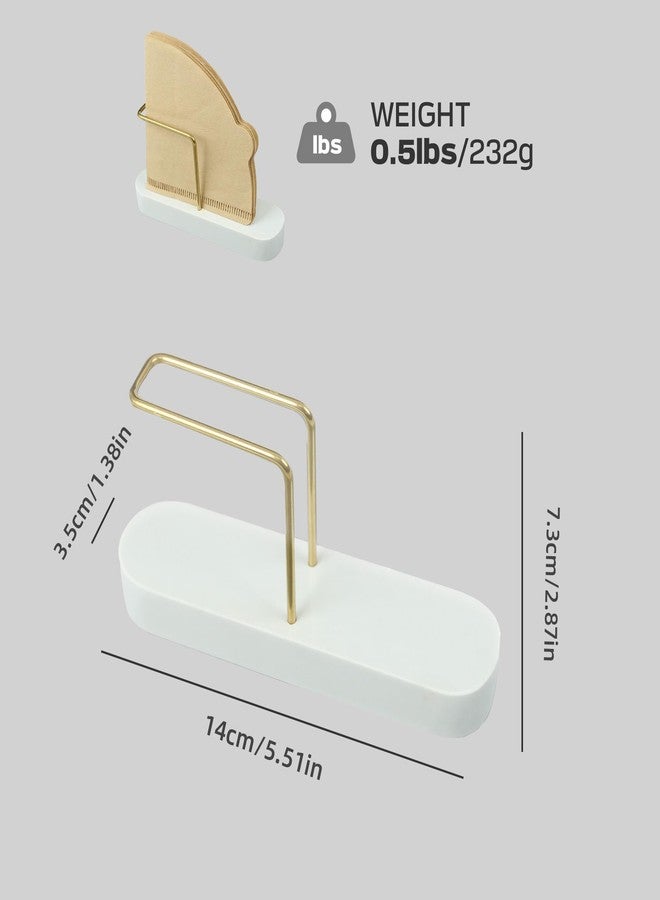 PUNNIO Coffee Filter Holder Storage, Marble & Brass Rack Coffee Filter Container for Coffee Bar/Home/Office, Compatible with #1/#2/#4/V60 Coffee Filter - Image 4